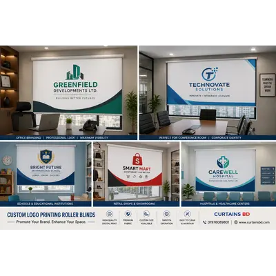 Custom Logo Printing Roller Blinds in Dhaka | Curtains BD