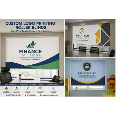 Custom Logo Printing Roller Blinds in Dhaka | Curtains BD